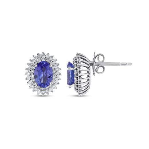 1.92 Karat Pırlanta Tanzanite Küpe