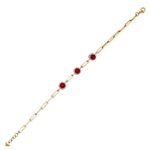 1.99 Karat Pırlanta Cherry Doğal Yakut Bileklik