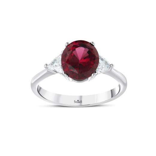 3.14 ct. Diamond Natural Ruby Ring