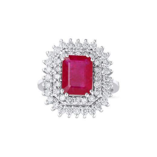 3.29 ct. Diamond Natural Ruby Ring
