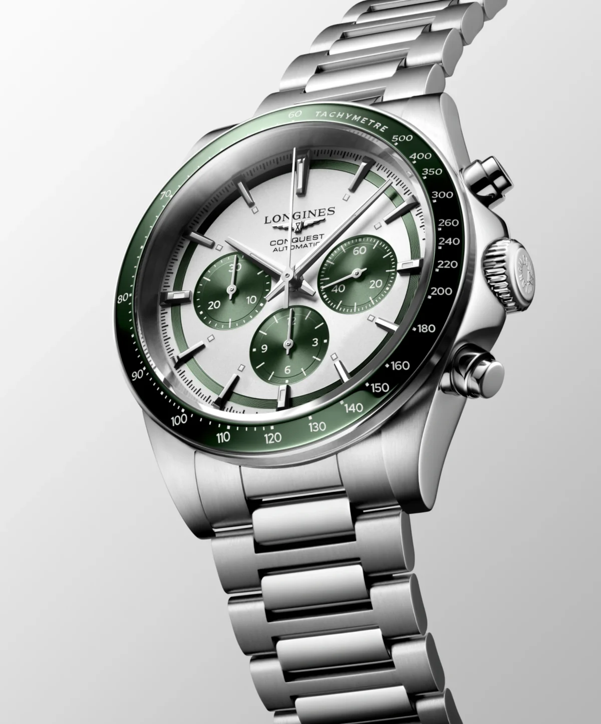 Conquest Chronograph - Yeşil İbreli Mat Gümüş - Görsel 2