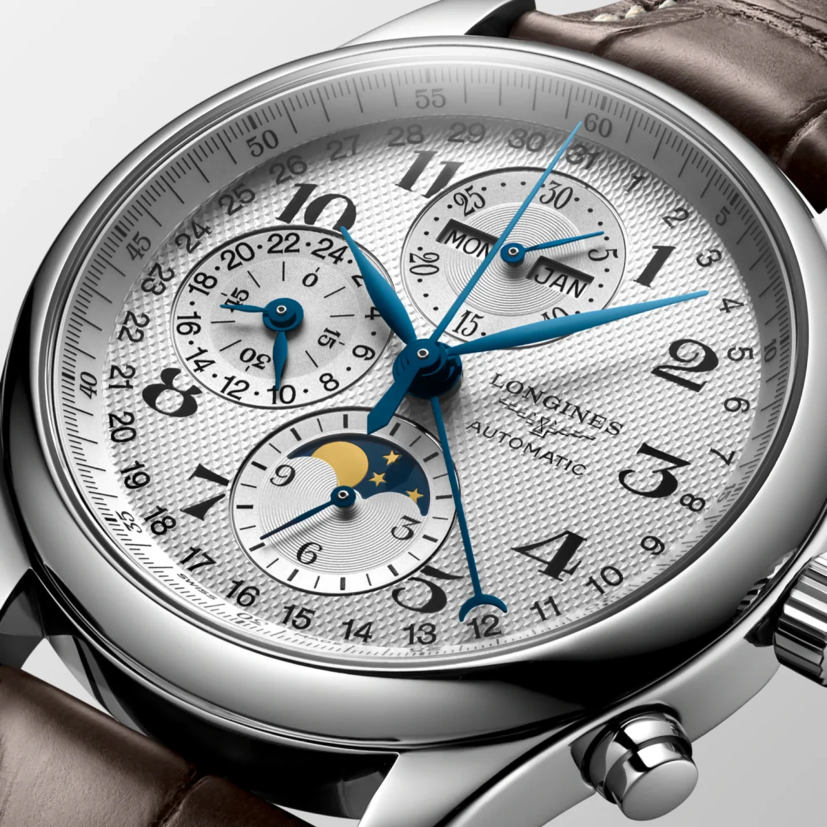 Longınes Master Collectıon Chrono Moonphase - Gümüş "Barleycorn" - Görsel 4