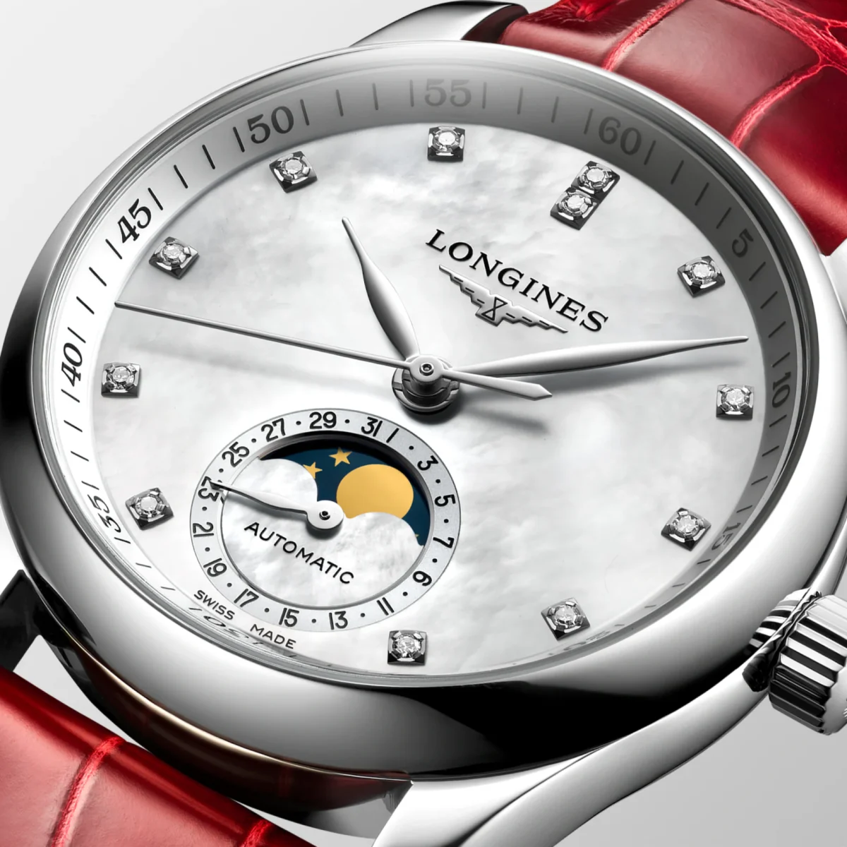 Longınes Master Collectıon Moonphase - Beyaz Sedef - Görsel 4