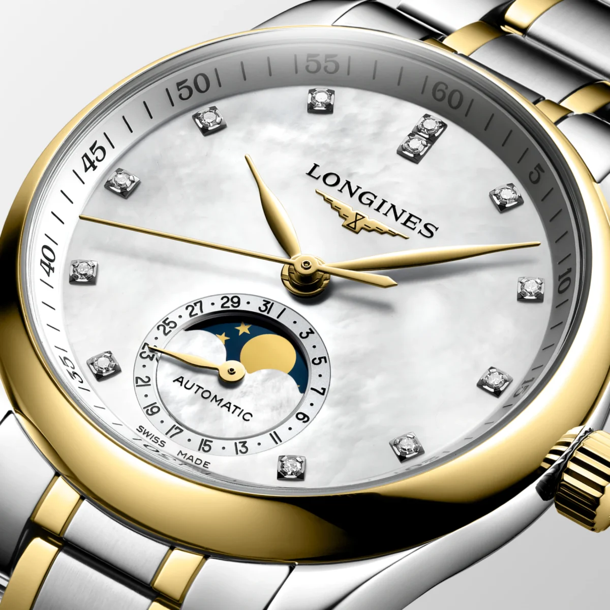 Longınes Master Collectıon Moonphase - Beyaz Sedef - Görsel 4